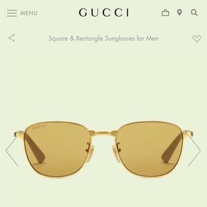 Gucci rectangle yellow sunglasses